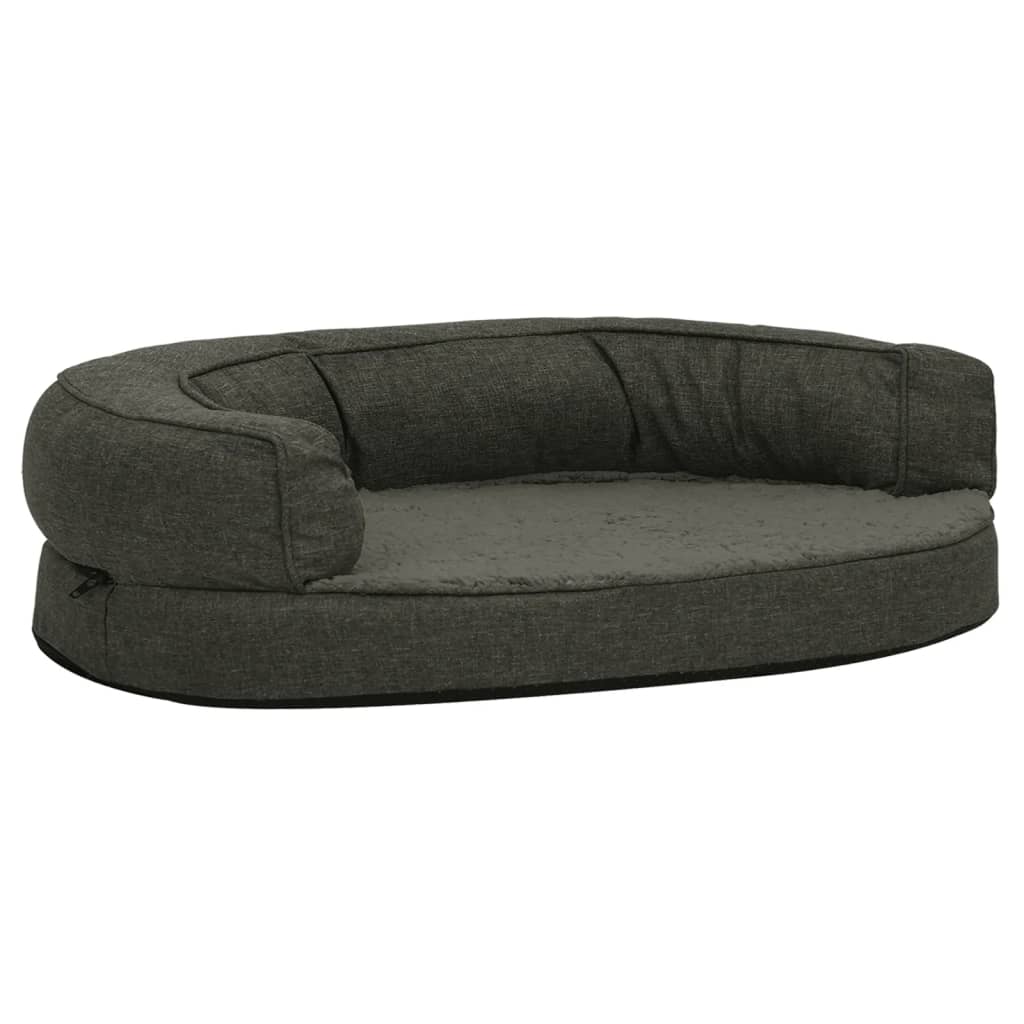 Lin ergonomique vidaxl lin ergonomic look 90x64 cm en molleton gris foncé