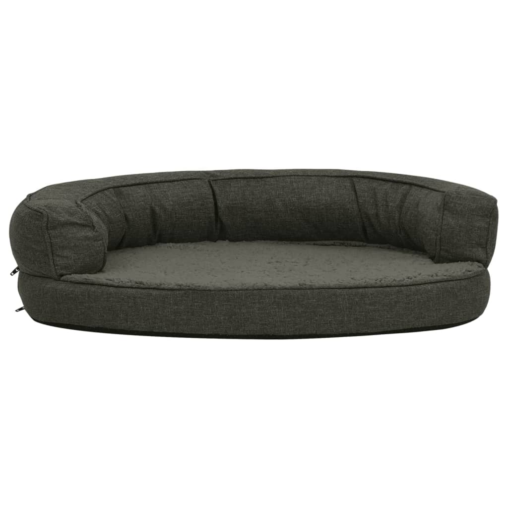 Lin ergonomique vidaxl lin ergonomic look 90x64 cm en molleton gris foncé