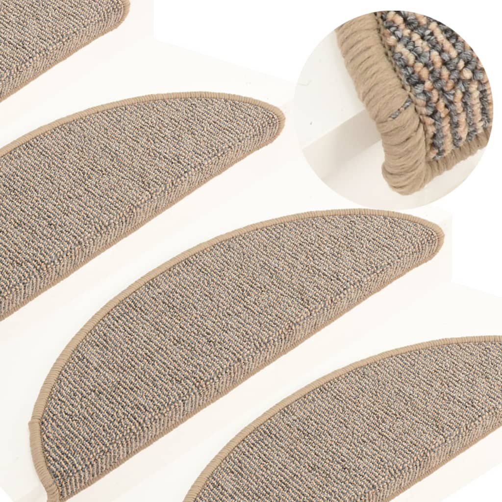 Mattes d'escalier Vidaxl 15 ST 56X17X3 CM BROWN SEMI-ROUNDS
