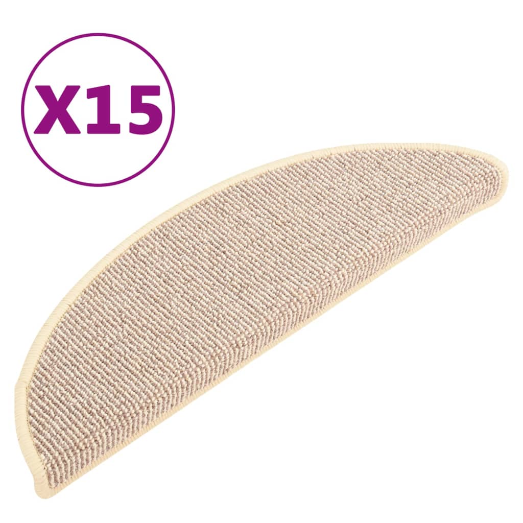 Mattes d'escalier Vidaxl 15 ST 56X17X3 cm Hémisphère blanc et brun