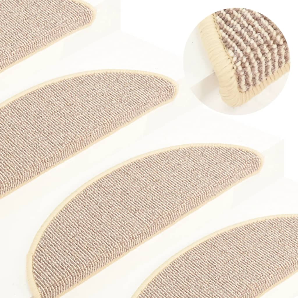 Mattes d'escalier Vidaxl 15 ST 56X17X3 cm Hémisphère blanc et brun