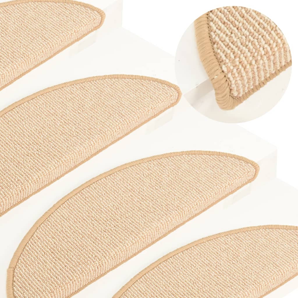 Mattes d'escalier Vidaxl 15 ST 56X17X3 CM CRÈME Hémisphère