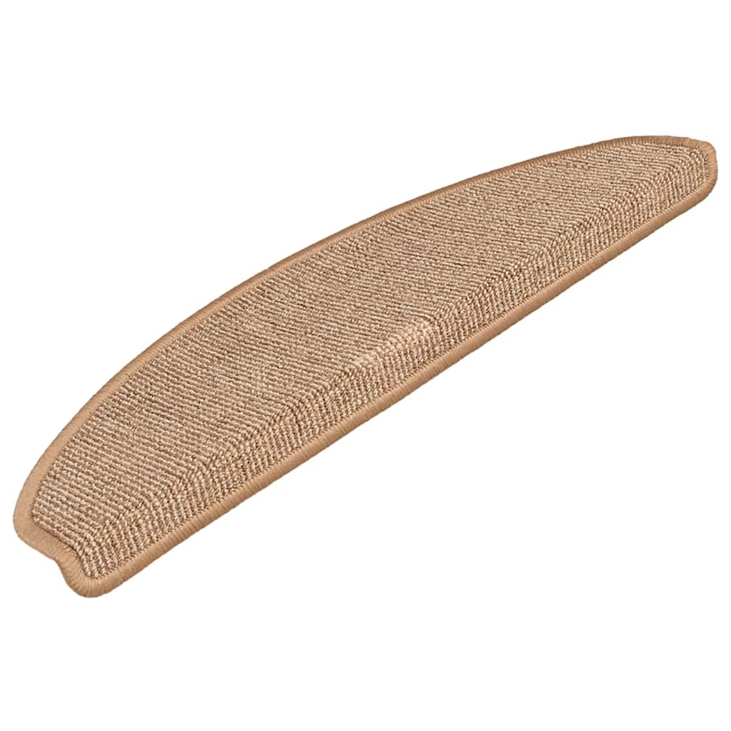 VidaXL Tapis d'escalier 15 pcs 65x21x4 cm marron clair