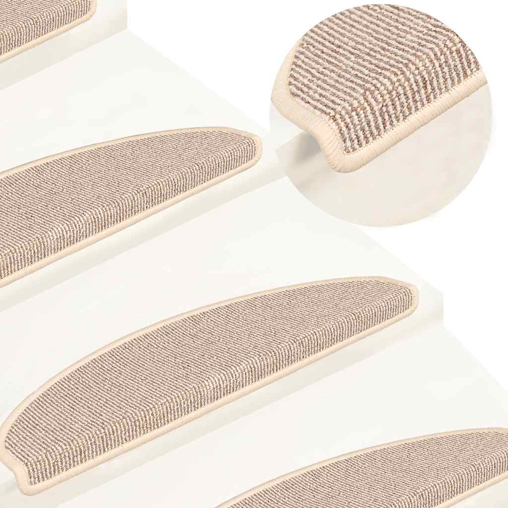 VidaXL Tapis d'escalier 15 pcs 65x21x4 cm blanc et marron