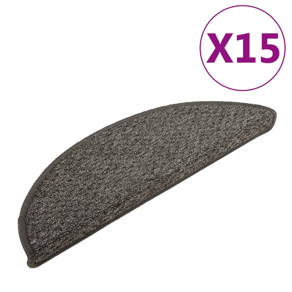 Mattes d'escalier Vidaxl 15 st 56x17x3 cm anthracite -colored