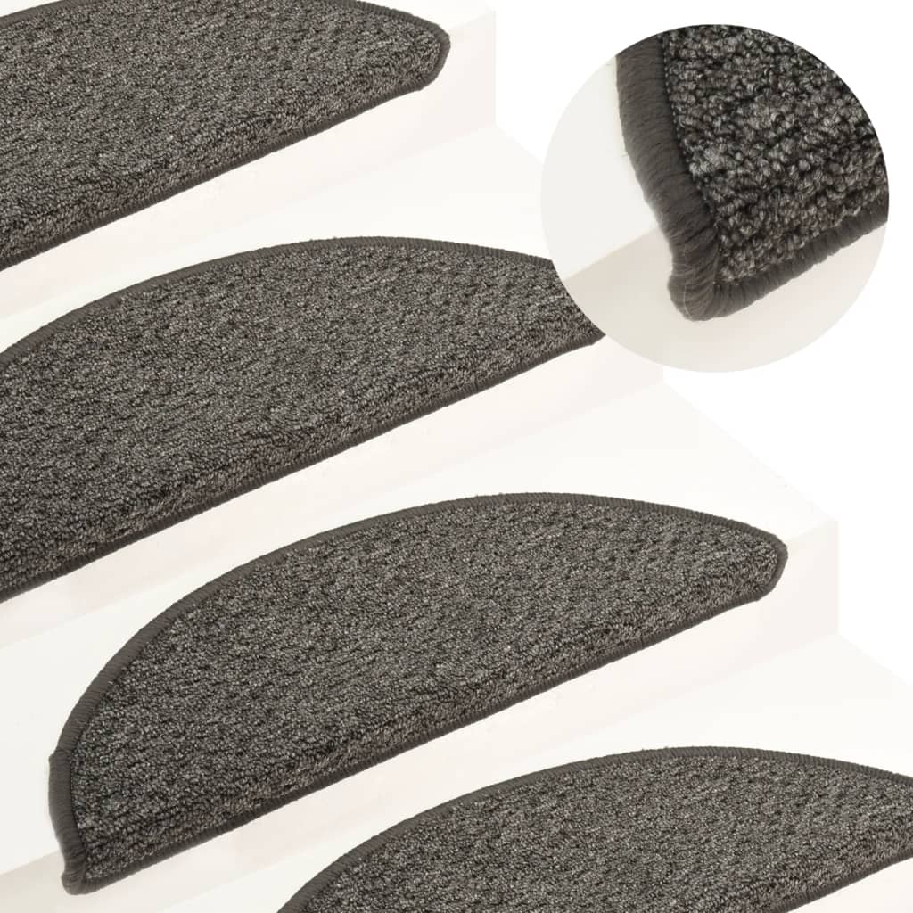 Mattes d'escalier Vidaxl 15 st 56x17x3 cm anthracite -colored