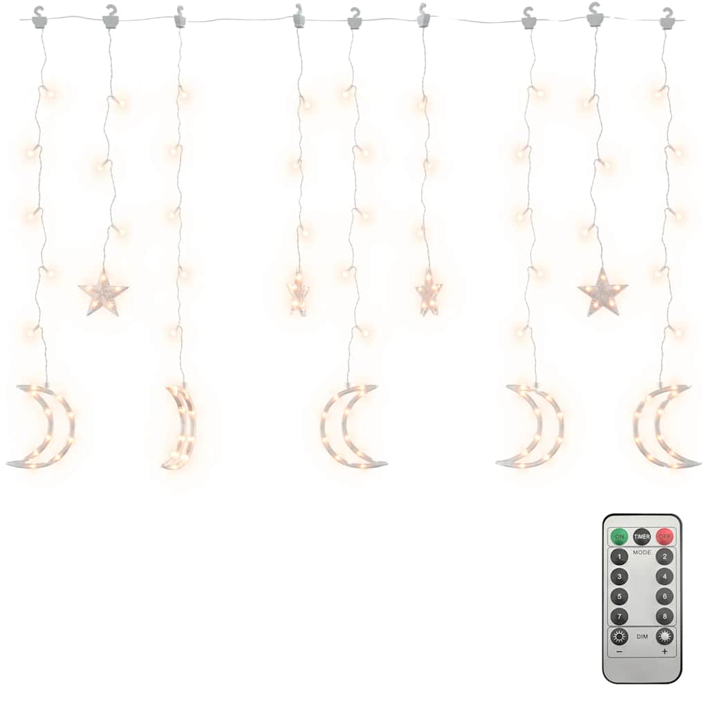 Vidaxx guirlande lumineuse étoile et lune télécommande 345 LED blanc chaud