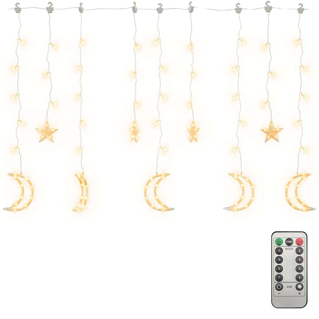 Vidaxx guirlande lumineuse étoile et lune télécommande 345 LED blanc chaud