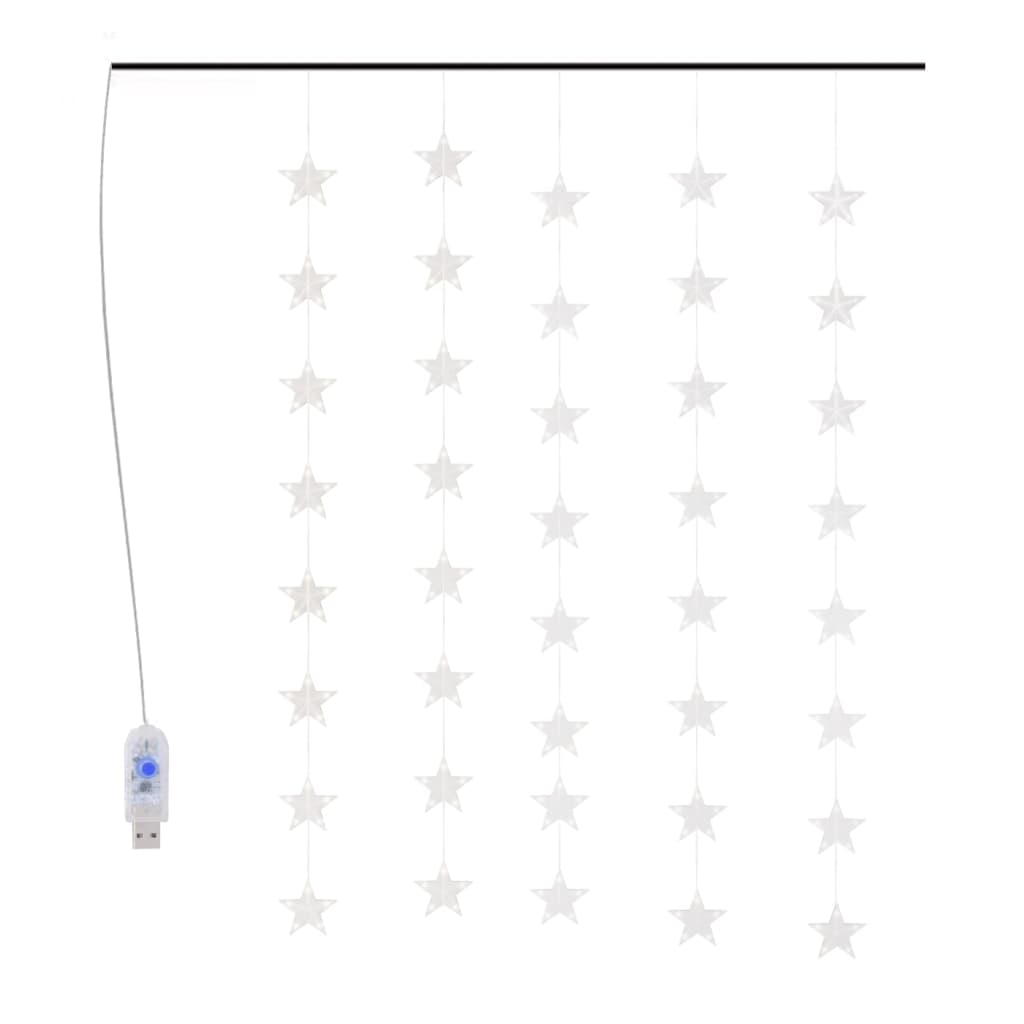 Vidaxl Light Corder Stars avec 200 LED et 8 fonctions White chaud