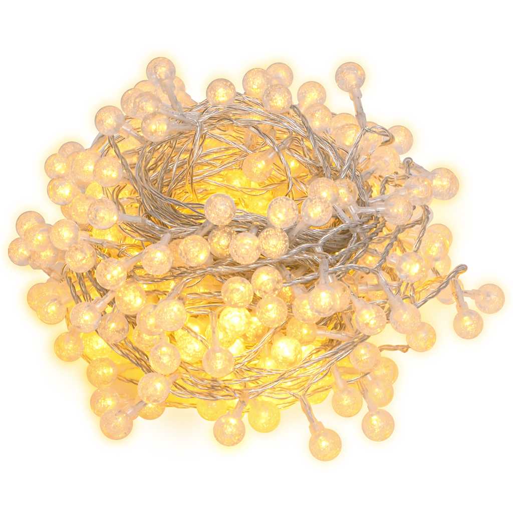 Cordon lumineux VidaXL avec 200 LED, 8 fonctions, blanc chaud, 20 m
