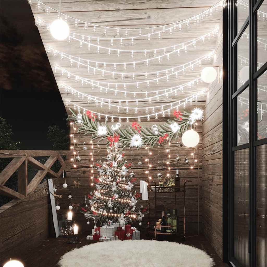 Cordon lumineux VidaXL avec 200 LED, 8 fonctions, blanc froid, 20 m