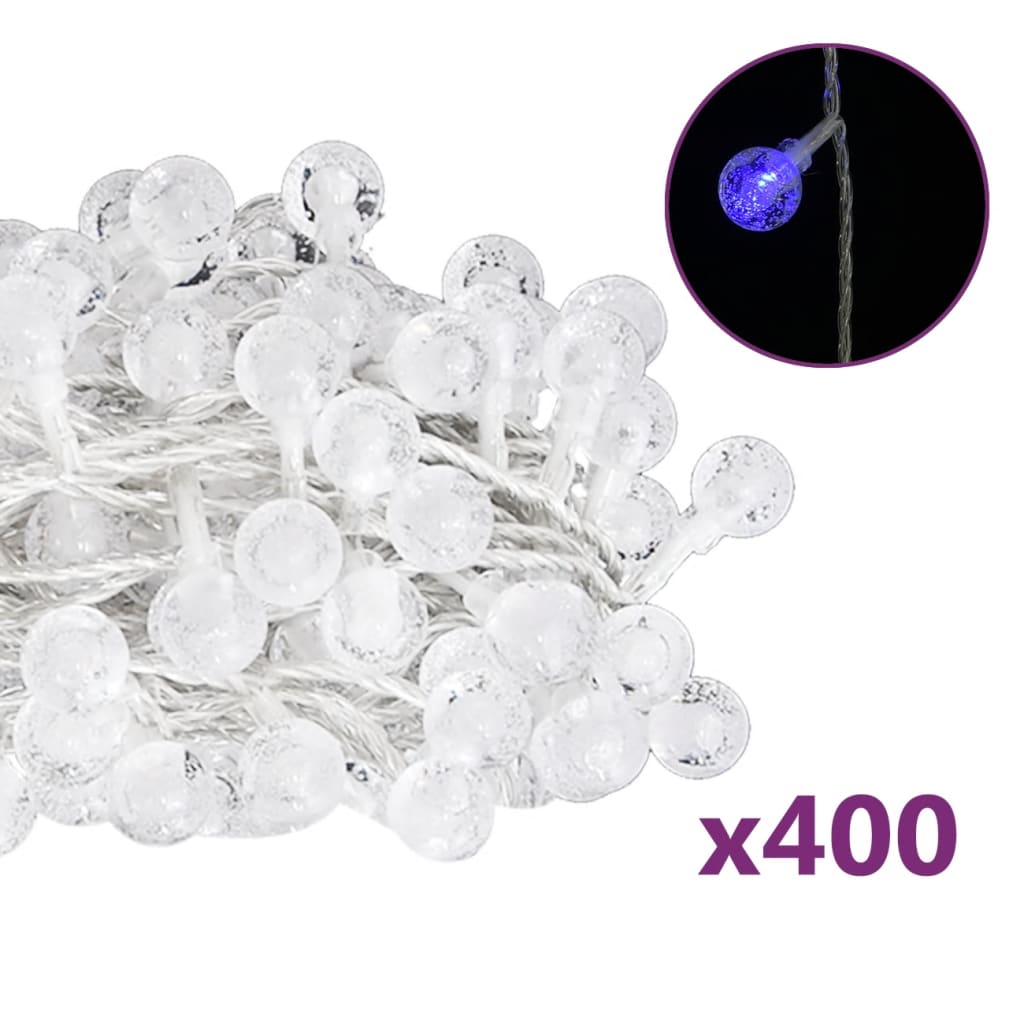 Cordon lumineux vidaxl avec 400 LED 8 fonctions bleu 40 m