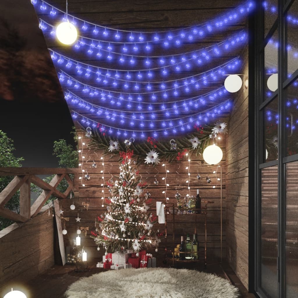 Cordon lumineux vidaxl avec 400 LED 8 fonctions bleu 40 m