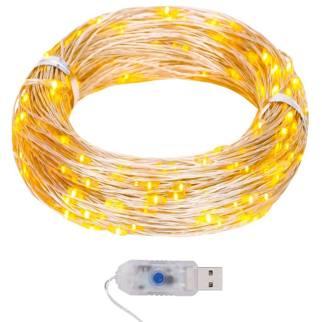 Cordon lumineux VidaXL avec 400 microLED blanc chaud 8 fonctions 40 m