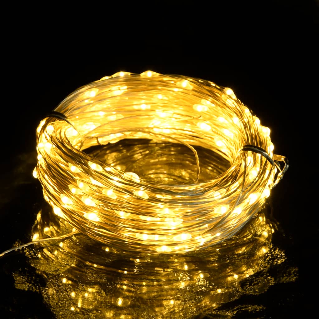 Cordon lumineux VidaXL avec 400 microLED blanc chaud 8 fonctions 40 m