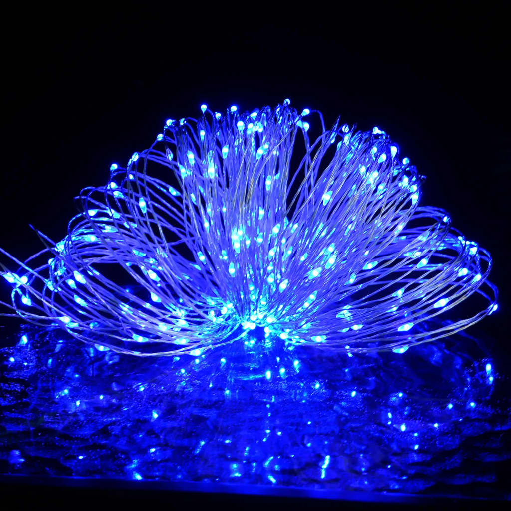 Cordon lumineux VidaXL avec 400 microLED bleu 8 fonctions 40 m