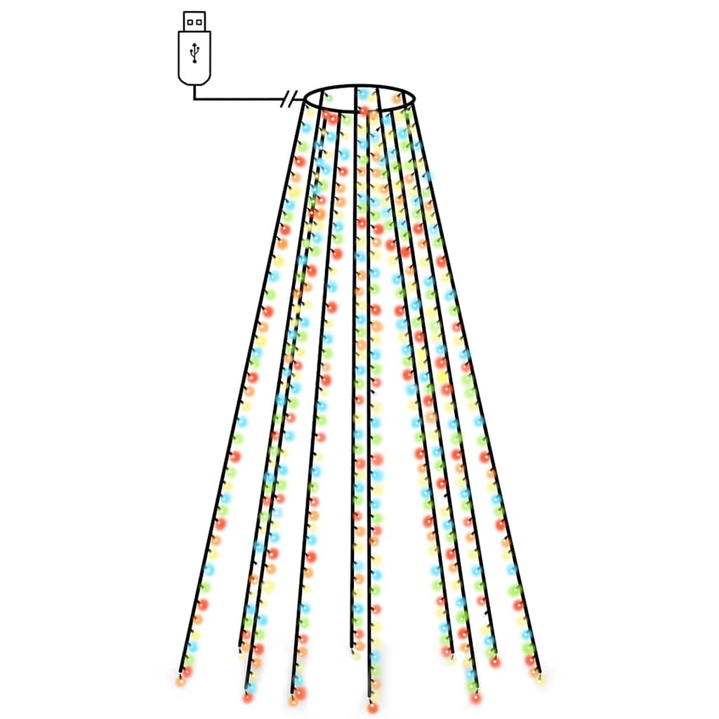 Vidaxl Christmas Tree Lighting 500 LEDS MULTI-COLOLORD à l'intérieur de 500 cm