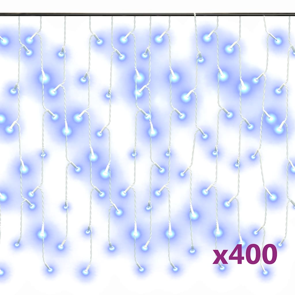Rideau lumineux vidaxl avec 400 LED et 8 fonctions 10 m bleu