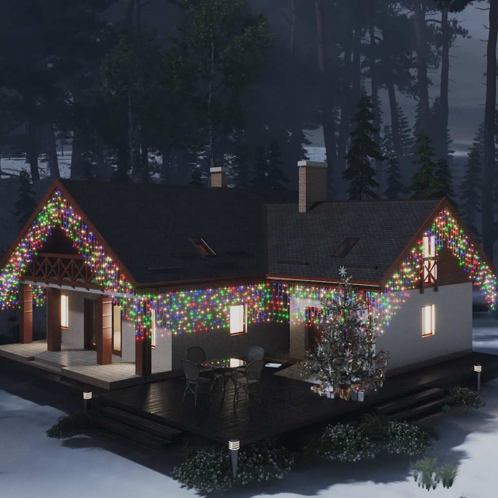 Rideau lumineux vidaxl avec 400 LED et 8 fonctions 10 m multicolores