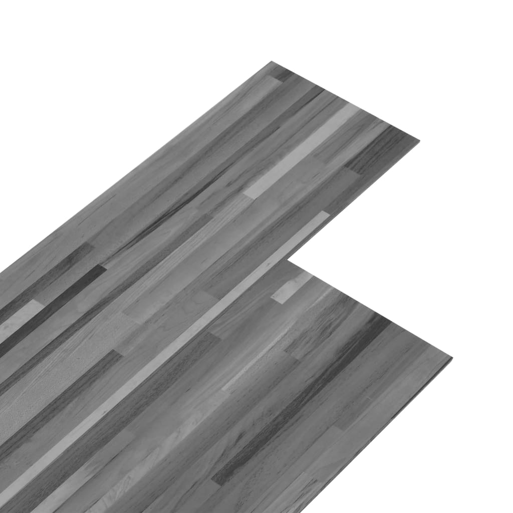Planches de plancher vidaxl auto-adhésives 5,21 m² 2 mm en PVC gris rayé