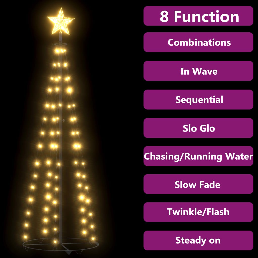 Vidaxl kegelkerstboom 84 LED-White White 50x150 cm