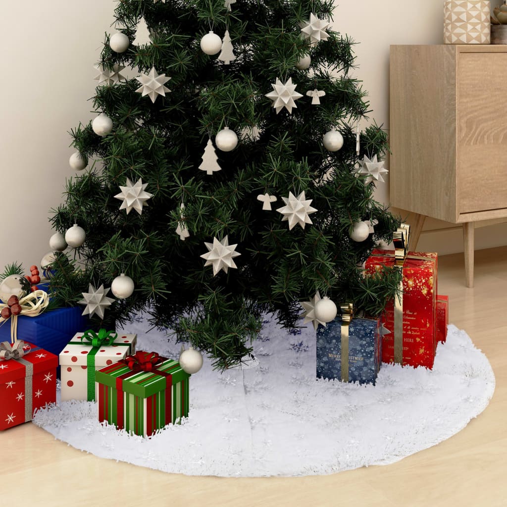 Vidaxx jupe de sapin de Noël de luxe blanc 150 cm imitation fourrure