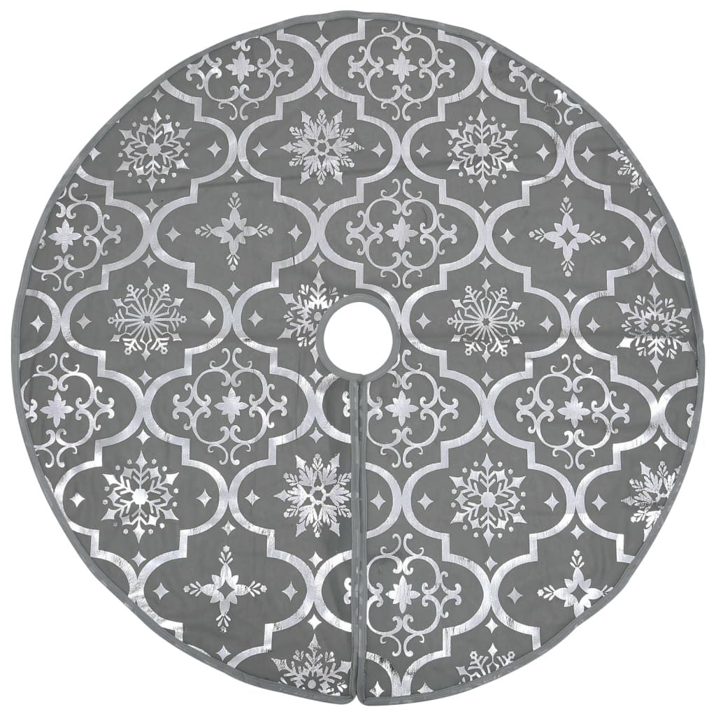 VidaXL jupe de sapin de Noël luxe avec chaussette 150 cm tissu gris