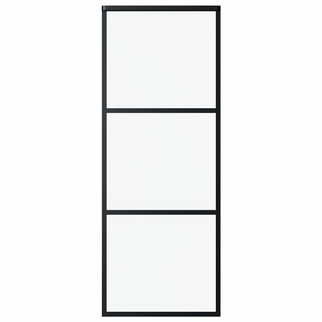 Vidaxx porte coulissante 3 panneaux 76x205 cm verre ESG et aluminium noir