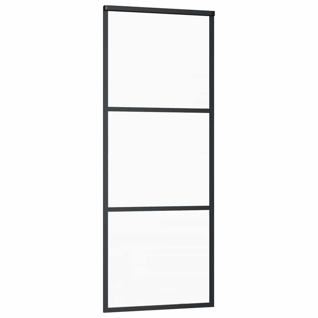 Vidaxx porte coulissante 3 panneaux 76x205 cm verre ESG et aluminium noir