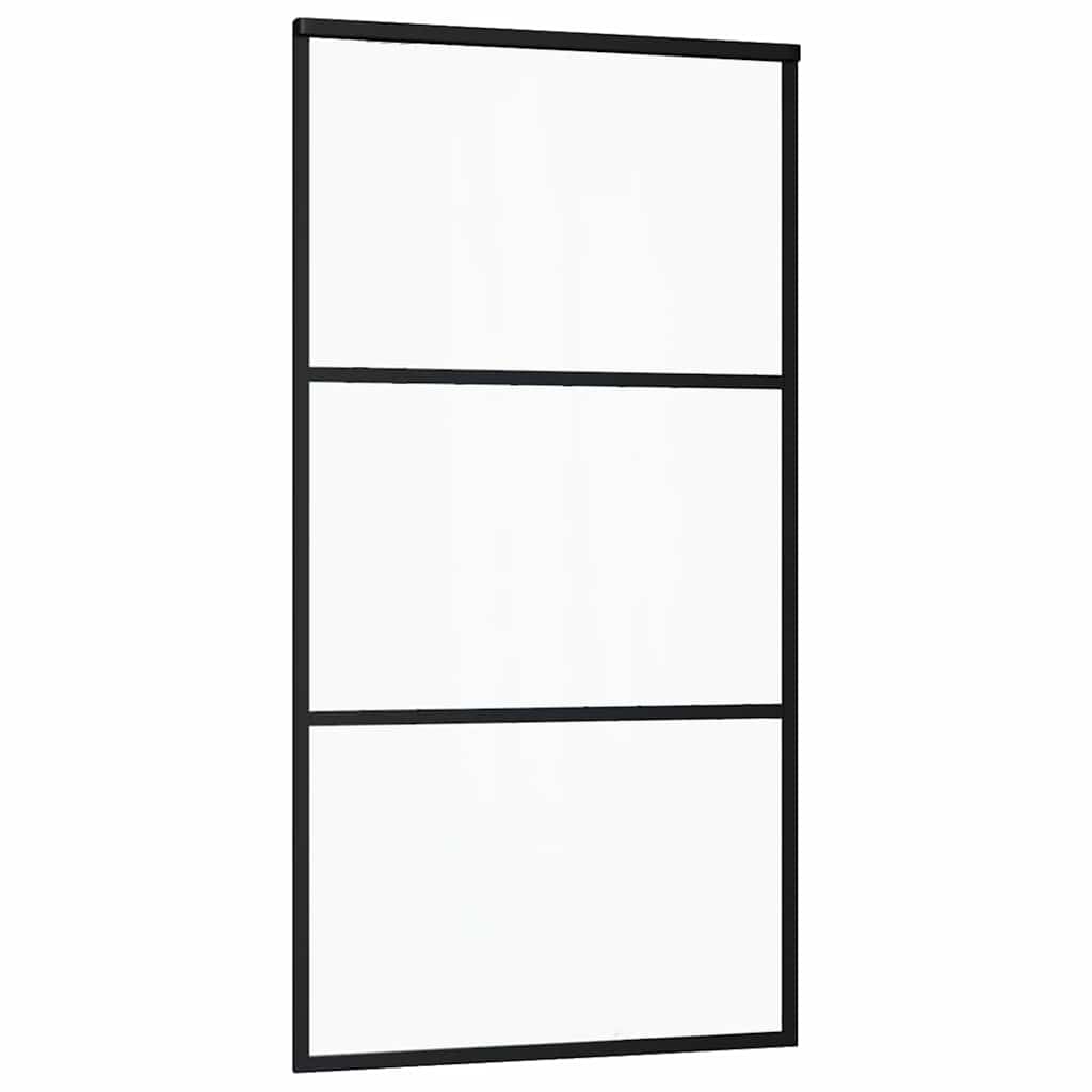 Vidaxl Porte coulissante 102x205 cm Verre ESG et noir en aluminium