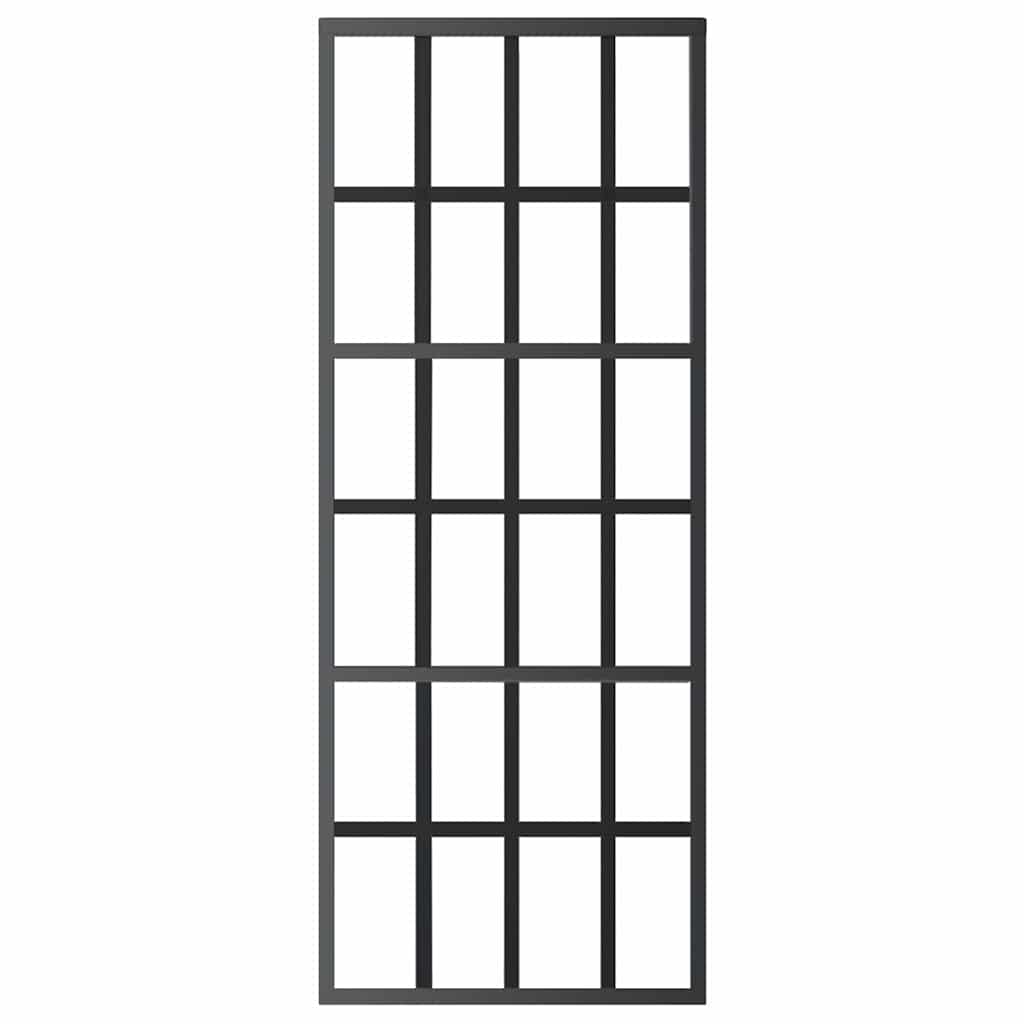 Vidaxl Porte coulissante 76x205 cm Verre ESG et noir en aluminium