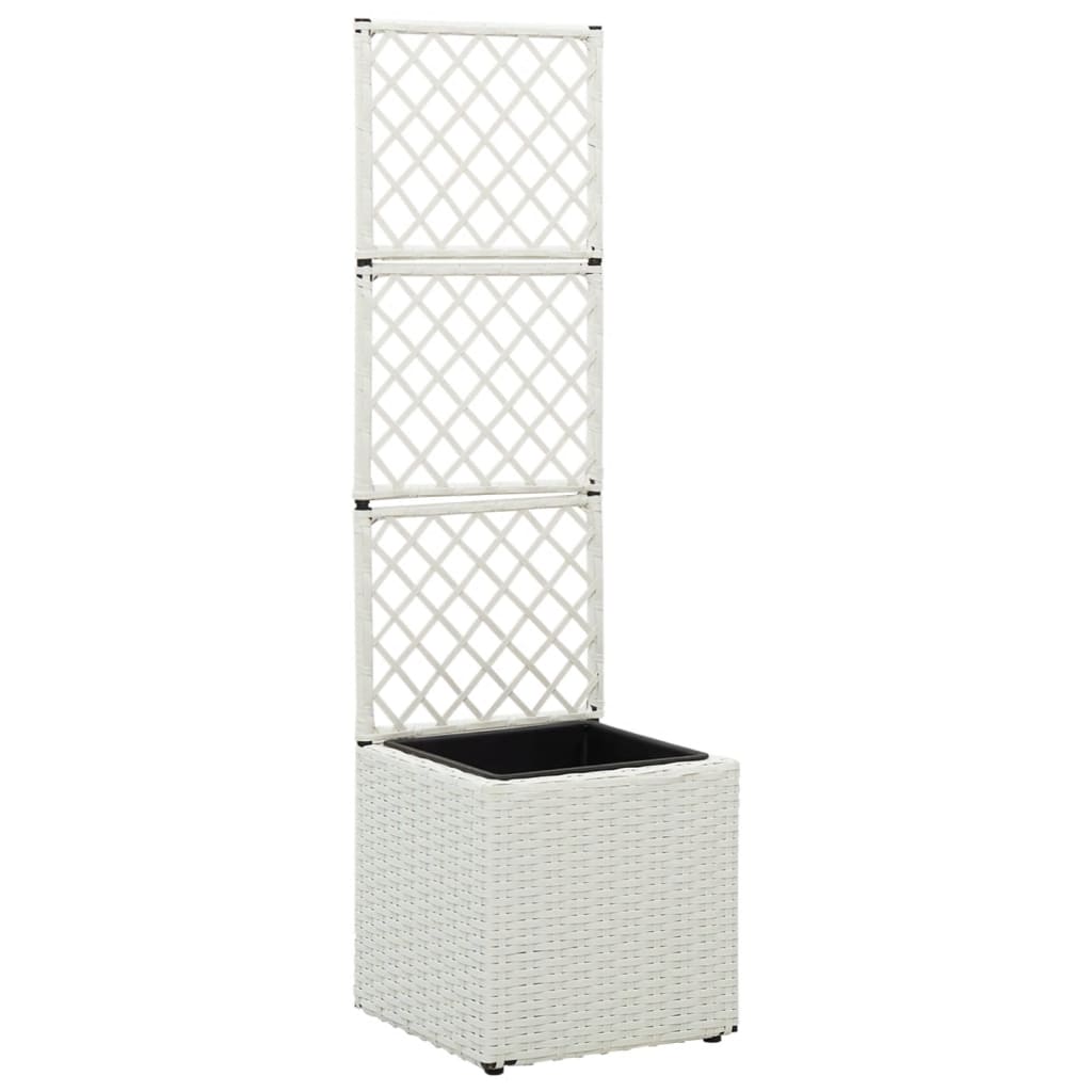 Vidaxx jardinière treillis augmentée de 1 pot 30x30x107 cm rotin blanc