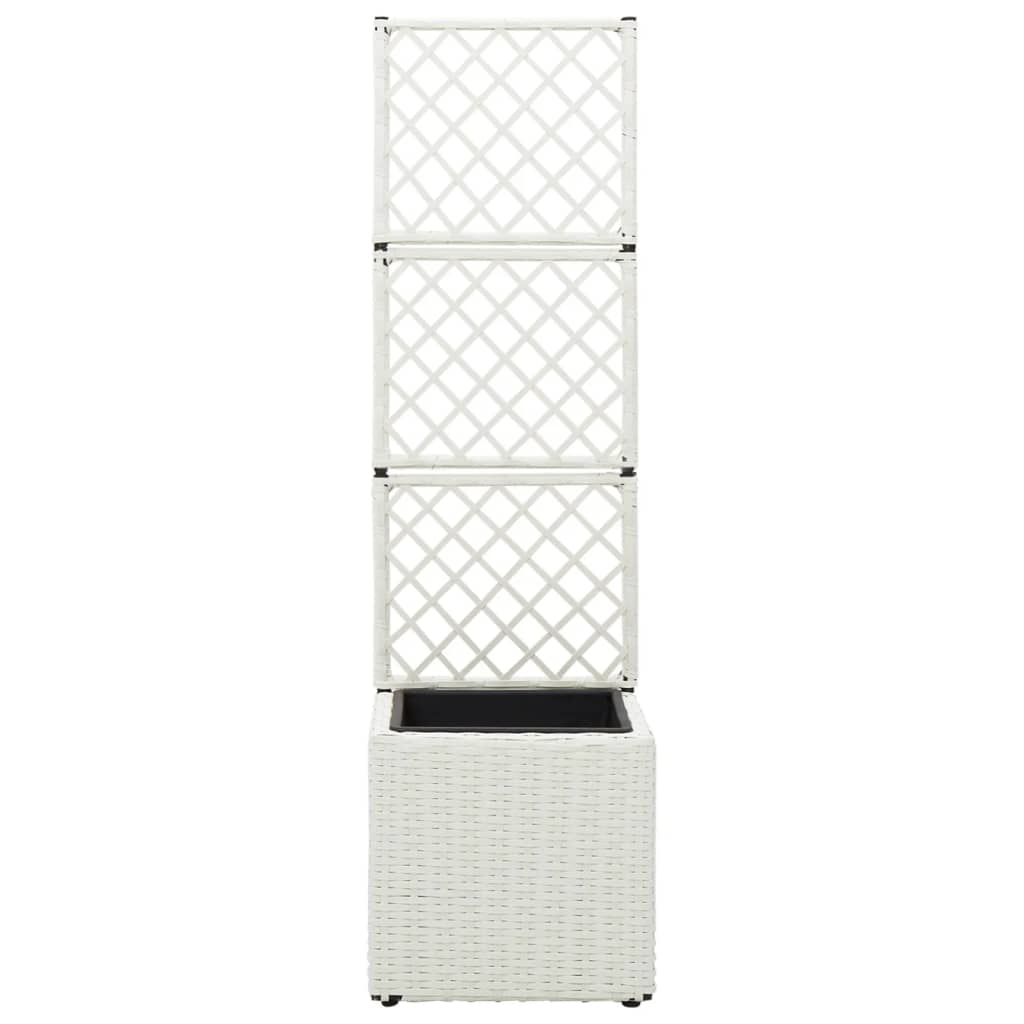 Vidaxx jardinière treillis augmentée de 1 pot 30x30x107 cm rotin blanc