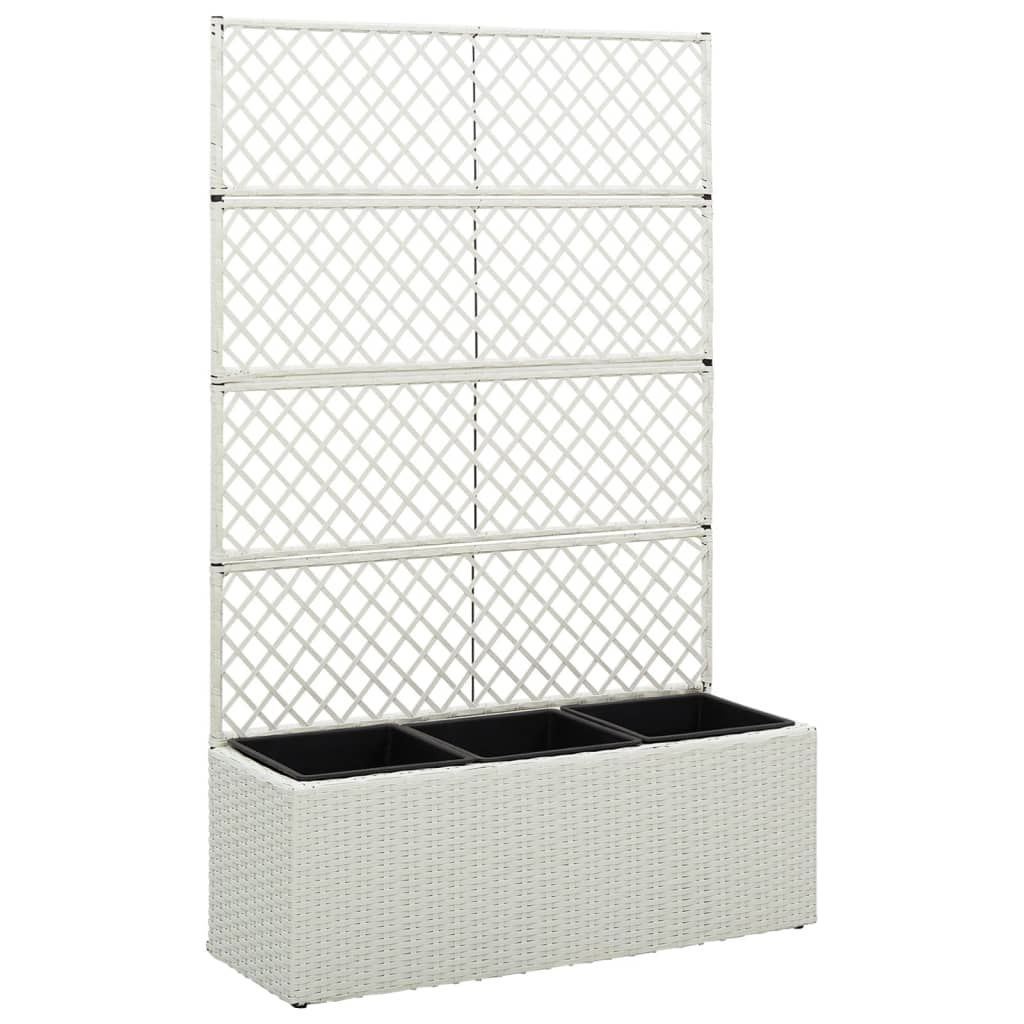 Vidaxl latwerkplantenbak élevé avec 3 pots 83x30x130 cm