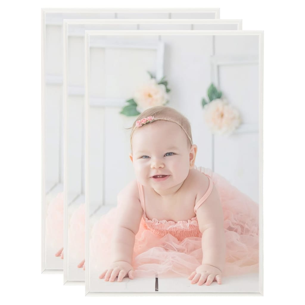 Vidaxl Photo Frames 3 PCS pour le mur ou le tableau 7x90 cm MDF en argent coloré