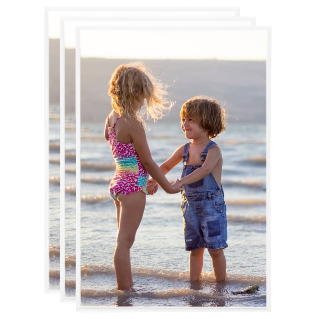 Vidaxl Photo Frames 3 PCS pour le mur ou le tableau 21x29.7 cm MDF blanc