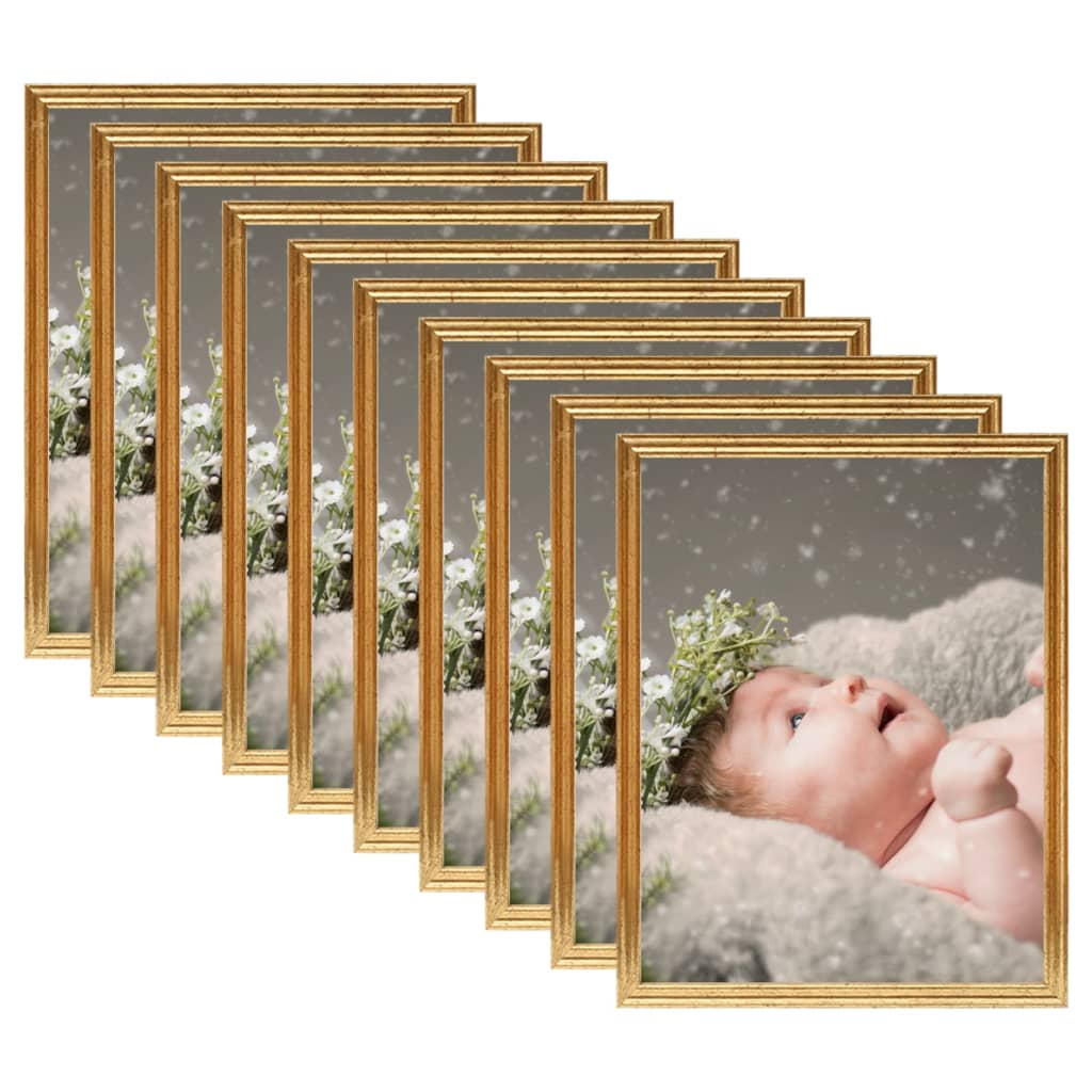 Vidaxl Photo Frames 10 PCS pour le tableau 10x15 cm MDF Gold coloré