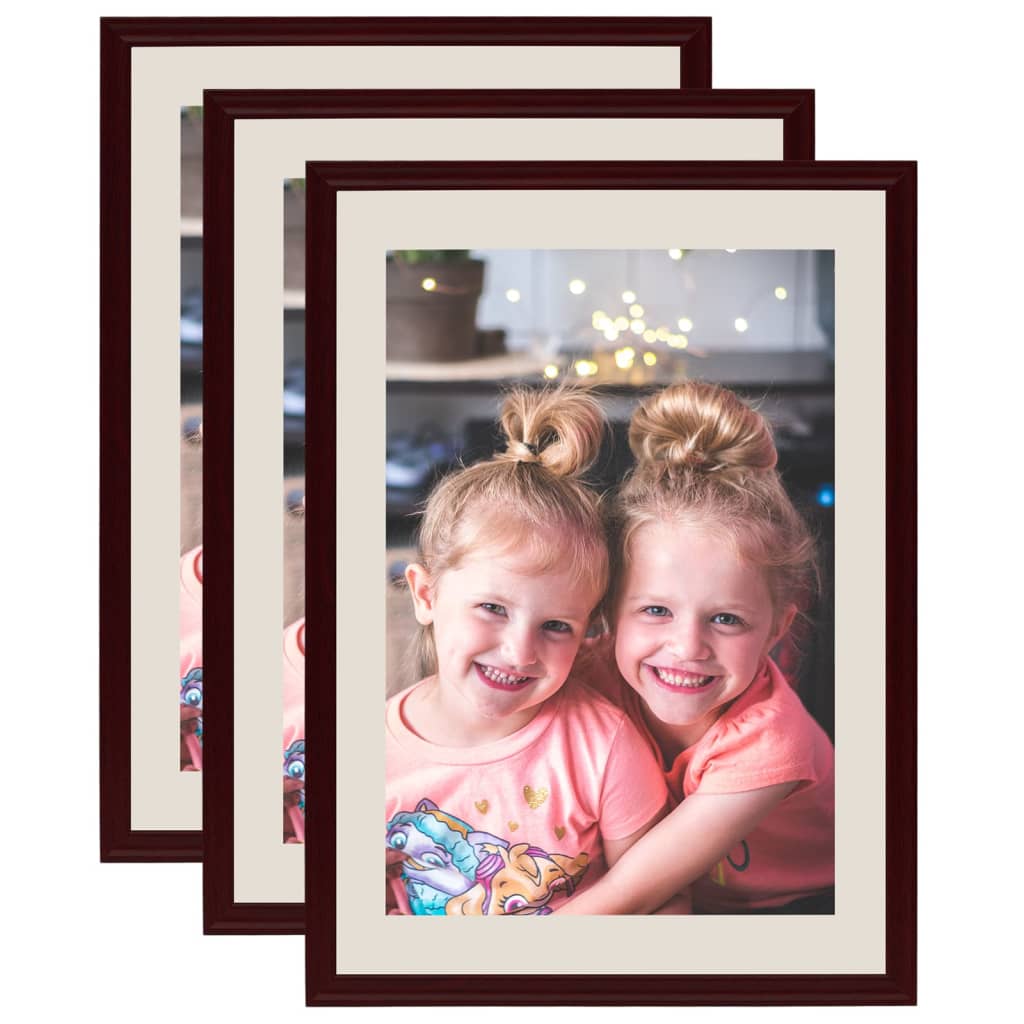Vidaxl Photo Frames 3 Sts pour le mur ou le tableau 59.4x84 cm rouge foncé