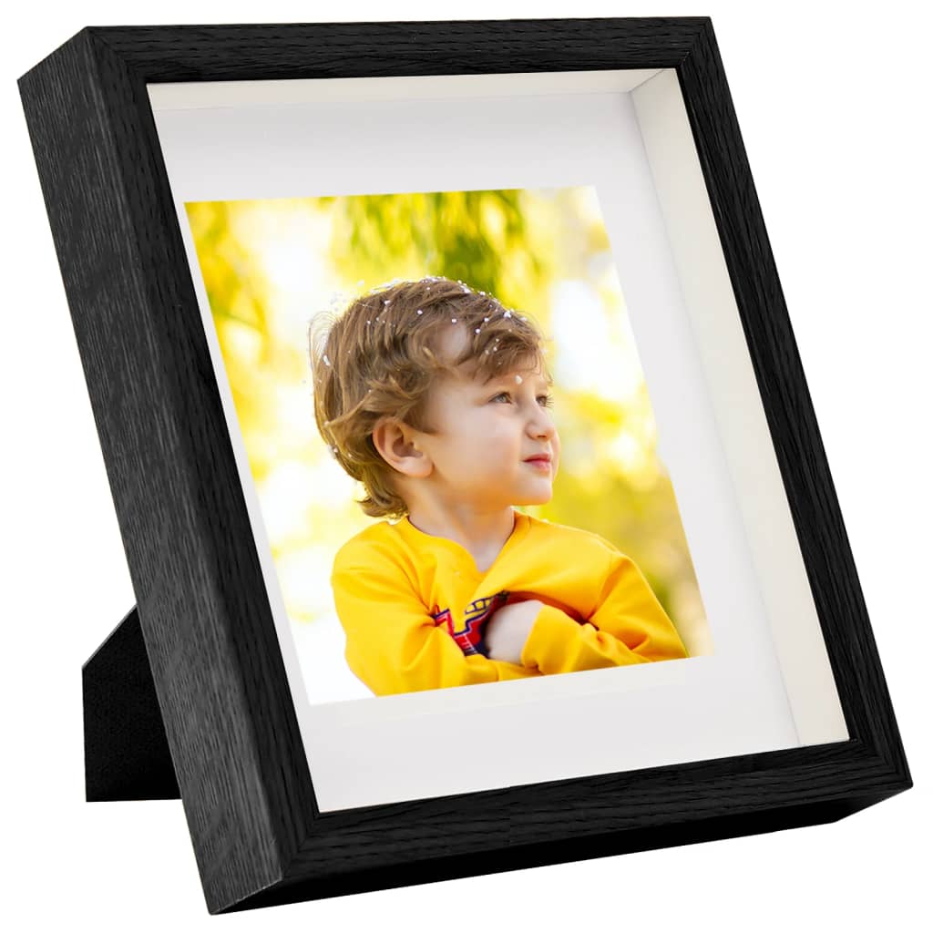 Vidaxl Photo Frames 3 PCS pour 13x13 cm Photo 3D 23x23 cm noir
