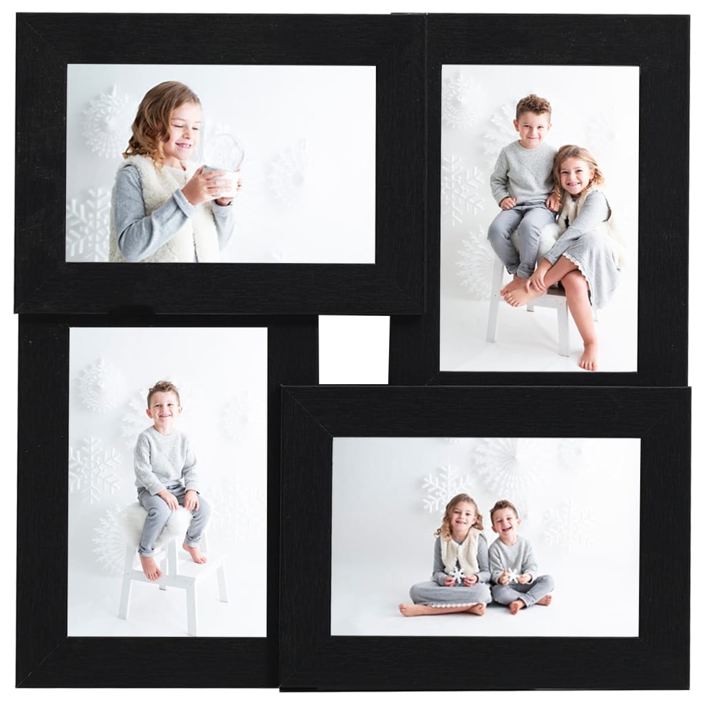 Cadre photo vidaxl pour 4x (10x15 cm) Photo mdf noir