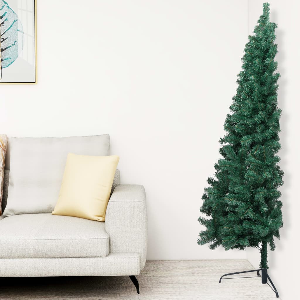 Vidaxl Kunstkerstboom avec l'éclairage et les balles de Noël à demi 120 cm vert