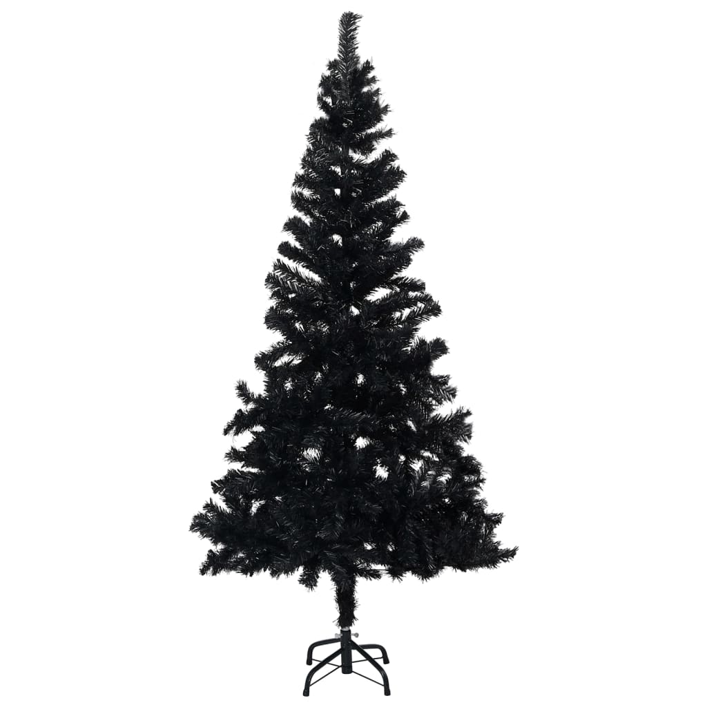 Vidaxl kunstkerstboom avec éclairage et balles de Noël 120 cm PVC noir
