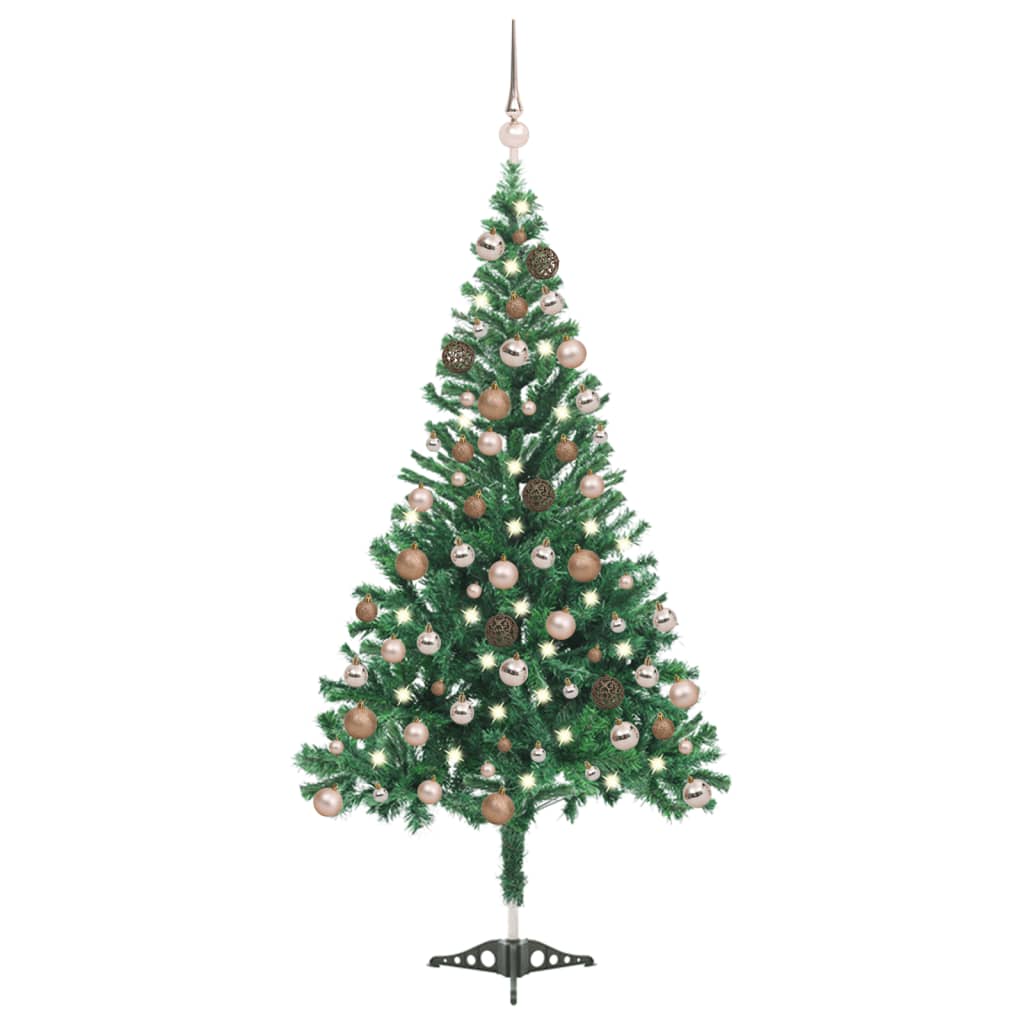 Vidaxl kunstkerstboom avec éclairage et balles de Noël 230 branches 120 cm