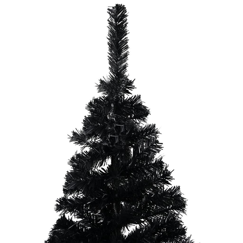 Vidaxl kunstkerstboom avec éclairage et balles de Noël 150 cm PVC noir