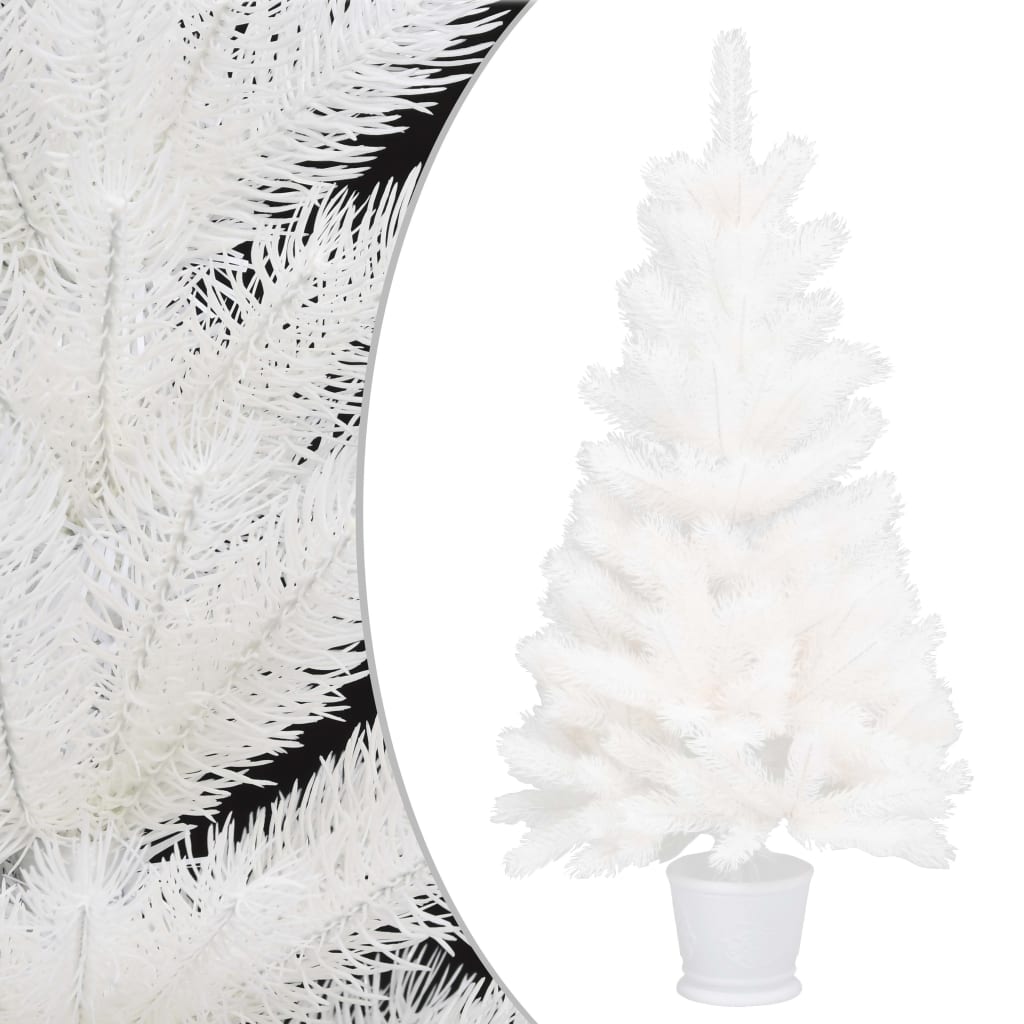 Vidaxl kunstkerstboom avec éclairage et balles de Noël 90 cm blancs