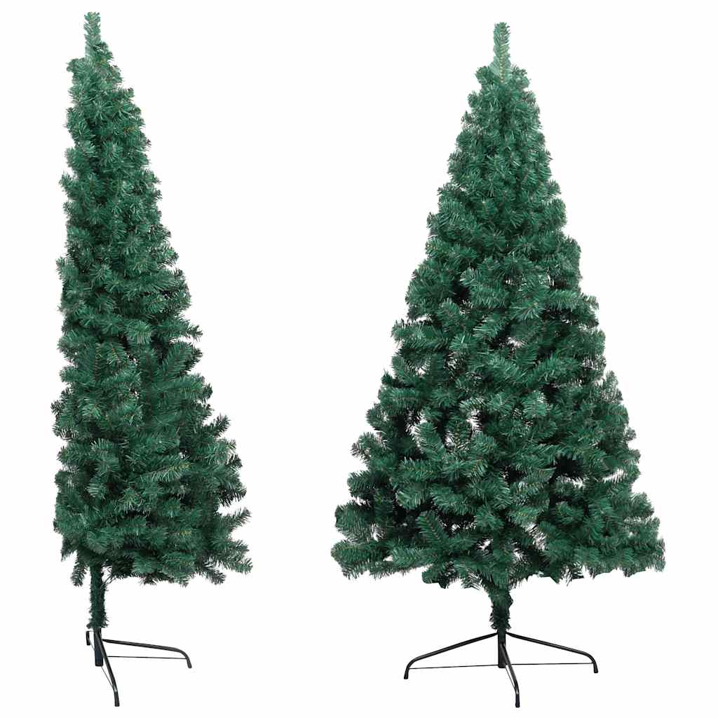 Vidaxl Kunstkerstboom avec l'éclairage et les balles de Noël à demi 210 cm vert