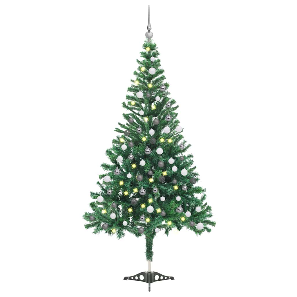 Vidaxl kunstkerstboom avec éclairage et balles de Noël 230 branches 120 cm
