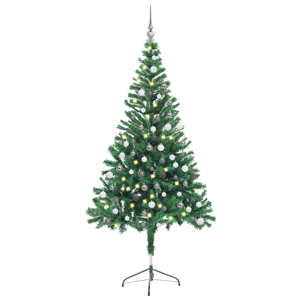 Vidaxl kunstkerstboom avec éclairage et balles de Noël 380 branches 150 cm