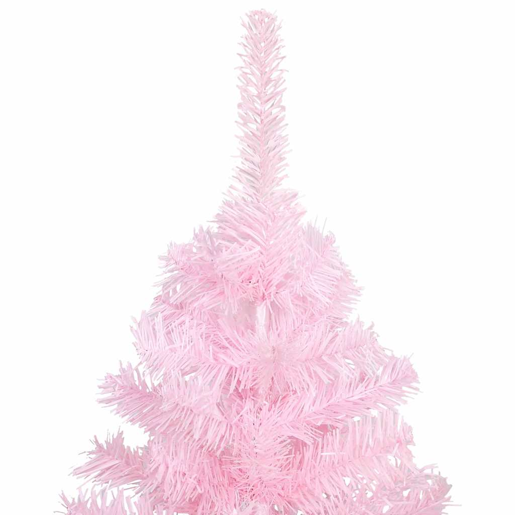 Vidaxx sapin de Noël artificiel avec éclairage et boules 120 cm PVC rose