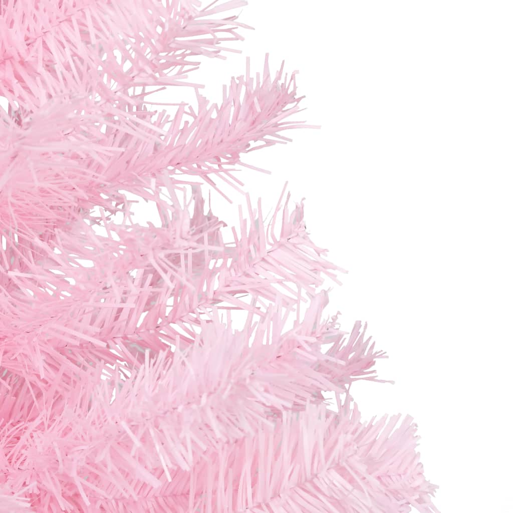 Vidaxl kunstkerstboom avec éclairage et balles de Noël 240 cm PVC rose